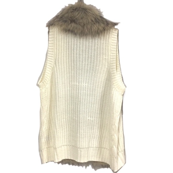 A.L.C. Sweaters Alc Darling Faux Fur Lined Sweater Vest Size Xl